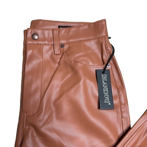 Blank NYC The Baxter Ribcage Straight Leg Faux Leather Pant Trouser Size 28 - Picture 4 of 12